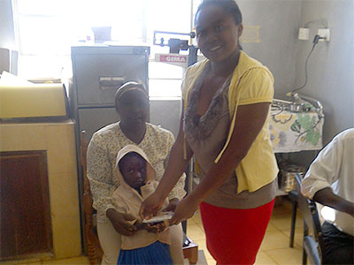 A child with HIV Receiving medical help in Kenya