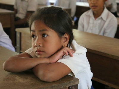 Girl in Cambodian Classroom