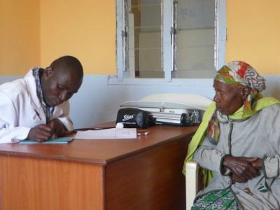 Women and Doctor at a free medical clinic in Kenya