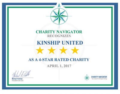 Kinship United has received another four-star rating from Charity Navigator. And we couldn't have done it without you!