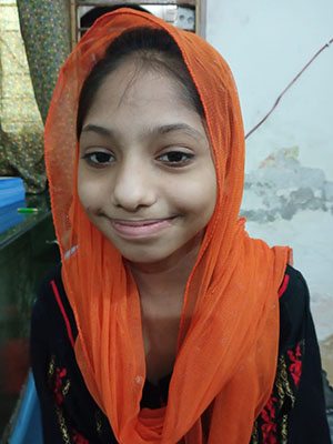 Young girl smiling