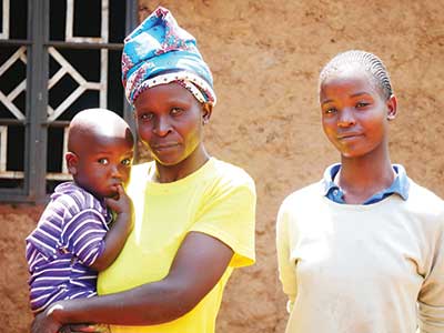 Caregiver Mary and her children