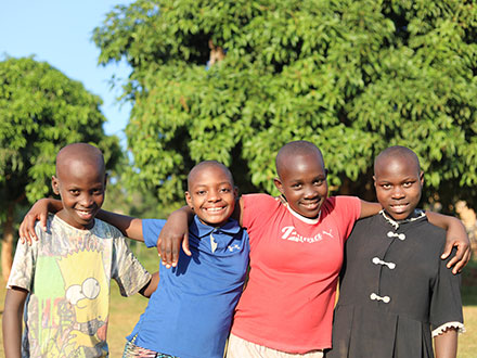 Children in Uganda smiling