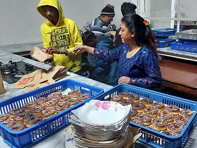 Donuts for the Christmas part at the Lahore Kinship Project