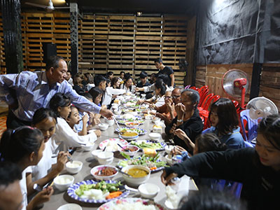 A group meal during the outreach event