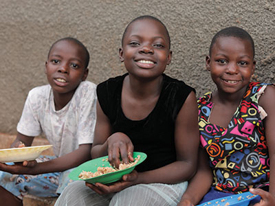 Children eating food