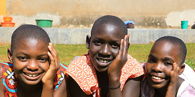 Smiling young women in Uganda