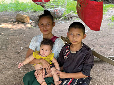 A refugee family in Thailand